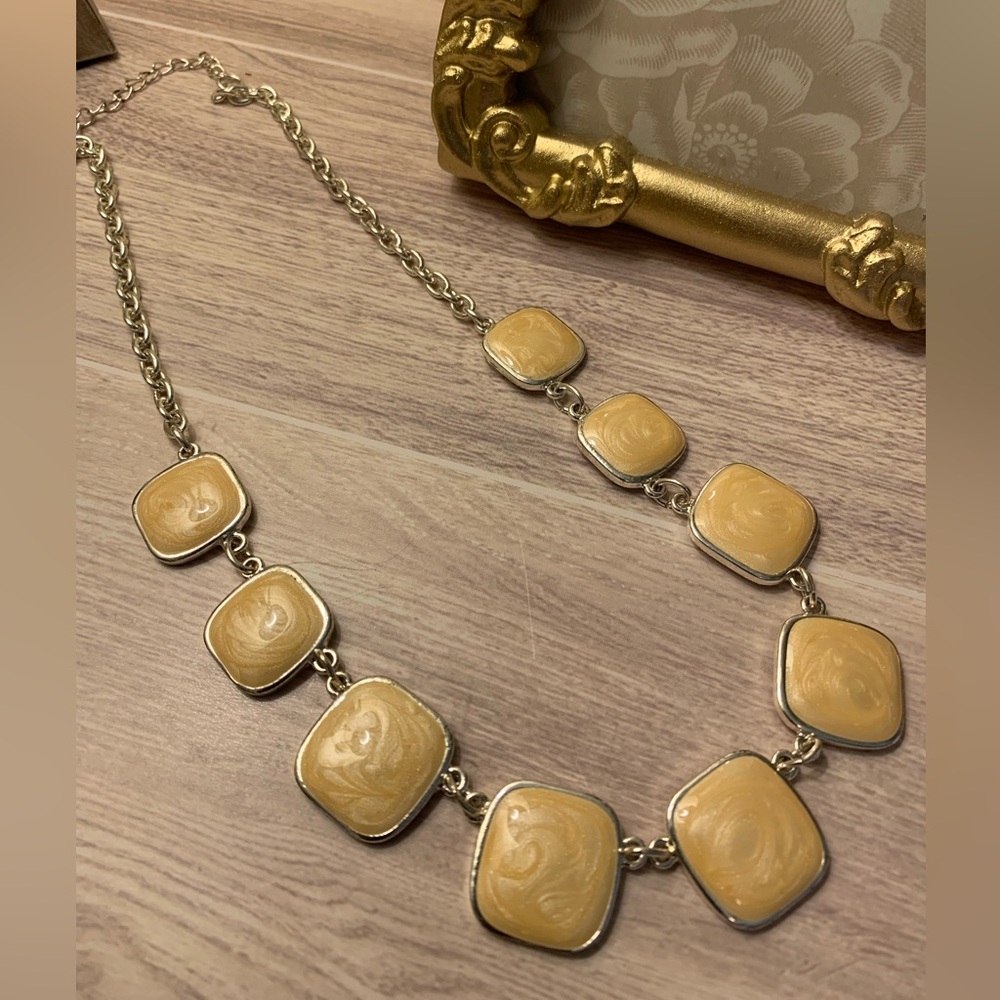 Yellow Tone statement necklace - Women Jewelry
